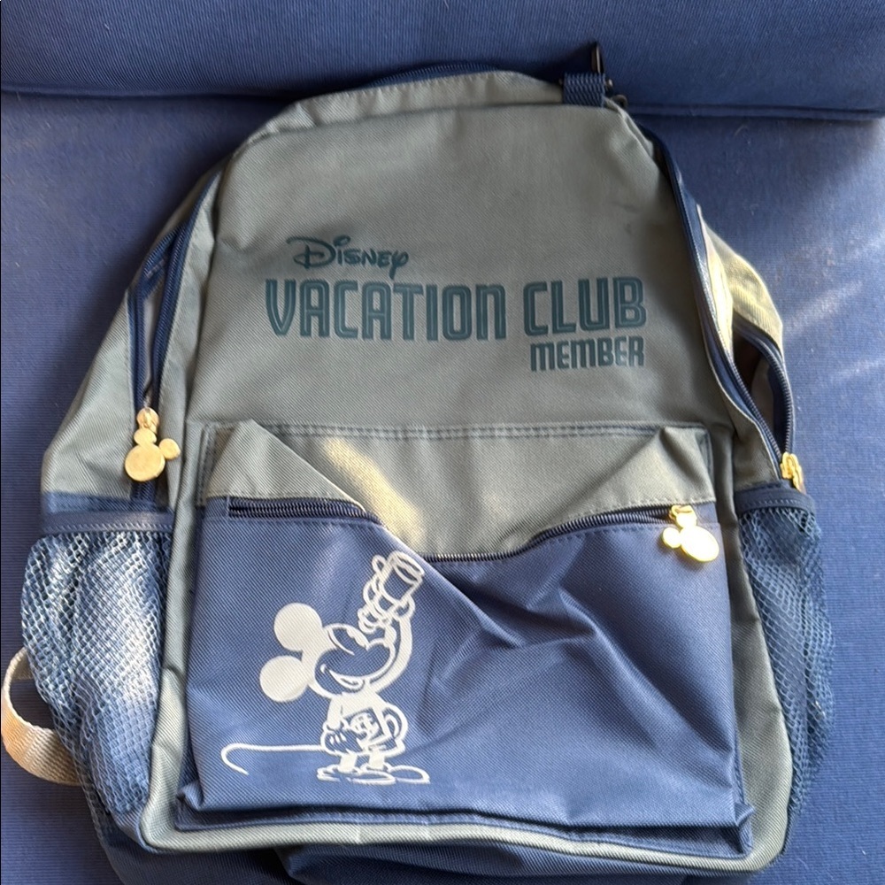 Disney Blue and Gray Backpack with Mickey Design